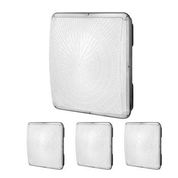 4 Pack LED Canopy Lights, 150W, 16500LM 5000K Daylight Commercial Industrial Outdoor Canopy Lights, 12.4"x12.4" Surface Mount Ceiling Lighting for Gas Station Warehouse Garage Street Shop, IP65