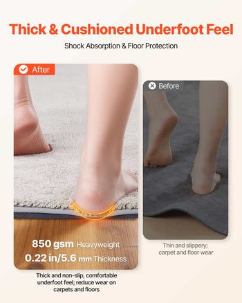 Rug Pad 8 x 5 ft, Non-slip Carpet Area Pad, Rug Mat Padding with Dual Surface Felt Cushion & Rubber Gripper, Hardwood Floor Protection for All Floors, Finishes, Keeps Carpets in Place