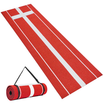 Softball Pitching Mat, 10x3 ft Baseball Pitching Rubber Mound, Antifade Turf and Antislip Foam Backing Portable Training Aid, Fastpitch Equipment for Pitchers Indoor Outdoor Practice, Red