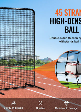 I Screen Baseball for Batting Cage, 7x4 ft Baseball Softball Safety Screen, Body Protector Portable Batting Screen with Carry Bag & Ground Stakes, Heavy Duty Pitching Net for Pitchers Protection
