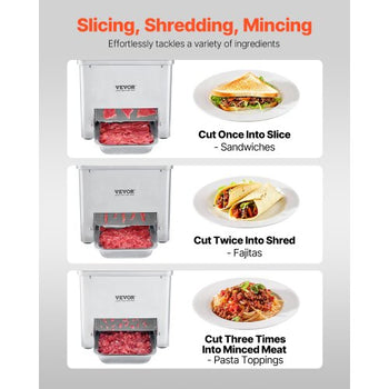 Meat Cutter Machine, 550W Meat Slicer, 350 lb/h Commercial Meat Cutting Machine, Stainless Steel, 3.5 mm Thickness, Electric Food Cutting Slicer for Home Kitchen, Restaurant, Supermarket