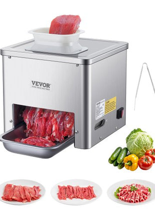 Meat Cutter Machine, 550W Meat Slicer, 350 lb/h Commercial Meat Cutting Machine, Stainless Steel, 3.5 mm Thickness, Electric Food Cutting Slicer for Home Kitchen, Restaurant, Supermarket