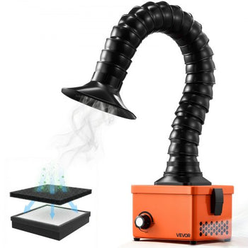 Solder Fume Extractor, 40W Brushless Soldering Smoke Absorber with 2-Stage Filters & Adjustable Airflow, 80 m³/h Strong Suction Compact Desktop Smoke Extractor for Soldering DIY Welding