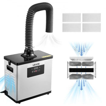 Solder Fume Extractor, Upgraded 4-Stage Filtration Soldering Smoke Absorber with 510 m³/h Strong Suction, 10-Speed & Remote Control Brushless Smoke Extractor for Laser Engraving, 3D Printing