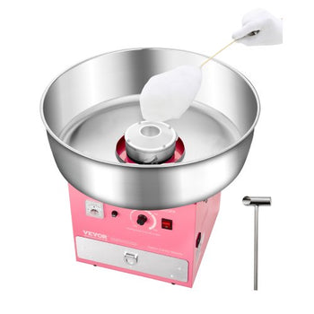 Electric Cotton Candy Machine, 1000W Commercial Candy Floss Maker with 20.5 in Stainless Steel Bowl, Sugar Scoop, and Drawer, Easy Home Use, Perfect for Kids Birthday, Family Party, Pink