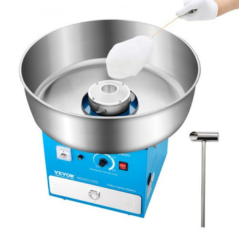 Electric Cotton Candy Machine, 1000W Commercial Candy Floss Maker with 20.5 in Stainless Steel Bowl, Sugar Scoop, and Drawer, Easy Home Use, Perfect for Kids Birthday, Family Party, Blue