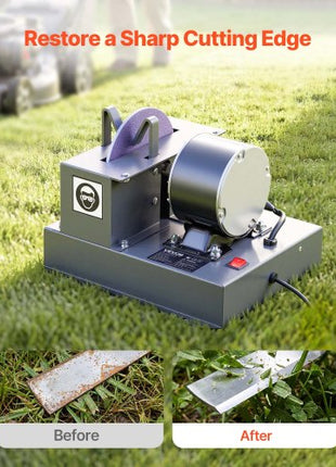 Lawn Mower Blade Sharpener, 1/3HP Lawnmower Blades Grinder with 7" Ceramic Grinding Wheel, 30° or 40° Blade Sharpening Machine for High Lift, Low Lift, Gator & Flat Blades