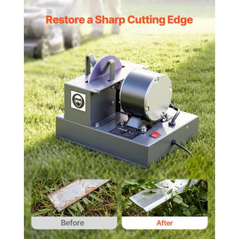 Lawn Mower Blade Sharpener, 1/3HP Lawnmower Blades Grinder with 7" Ceramic Grinding Wheel, 30° or 40° Blade Sharpening Machine for High Lift, Low Lift, Gator & Flat Blades