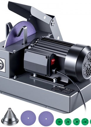 VEVOR Lawn Mower Blade Sharpener, 1HP Lawnmower Blades Grinder with 9" Ceramic Grinding Wheel, Grit Collector & Balancer, 30°/40° Blade Sharpening Machine for High Lift, Low Lift, Gator & Flat Blades
