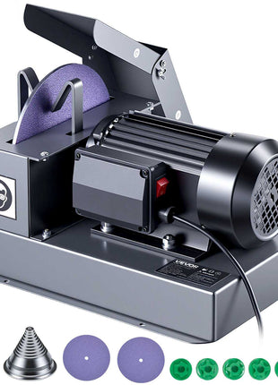 Lawn Mower Blade Sharpener, 1HP Lawnmower Blades Grinder with 9" Ceramic Grinding Wheel, Grit Collector & Balancer, 30°/40° Blade Sharpening Machine for High Lift, Low Lift, Gator & Flat Blades
