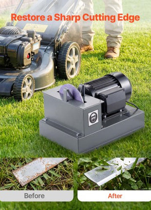 Lawn Mower Blade Sharpener, 2/3HP Lawnmower Blade Grinder with 7" Ceramic Grinding Wheel  and Balancer, 30° or 40° Blade Sharpening Machine for High Lift, Low Lift, Gator & Flat Blades