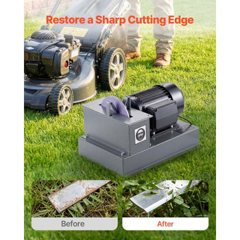 Lawn Mower Blade Sharpener, 2/3HP Lawnmower Blade Grinder with 7" Ceramic Grinding Wheel  and Balancer, 30° or 40° Blade Sharpening Machine for High Lift, Low Lift, Gator & Flat Blades