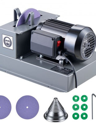 Lawn Mower Blade Sharpener, 2/3HP Lawnmower Blade Grinder with 7" Ceramic Grinding Wheel  and Balancer, 30° or 40° Blade Sharpening Machine for High Lift, Low Lift, Gator & Flat Blades