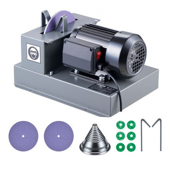 Lawn Mower Blade Sharpener, 2/3HP Lawnmower Blade Grinder with 7" Ceramic Grinding Wheel  and Balancer, 30° or 40° Blade Sharpening Machine for High Lift, Low Lift, Gator & Flat Blades