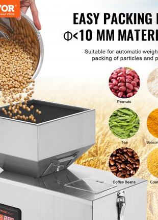 Powder Filling Machine, 0.002-0.44lbs/1-200g, Automatic Intelligent Particle Weighing Filling Machine, Bottle Bag Powder Filler Particle Dispenser for Tea Seeds Grains Powder Flour Beans Glitter