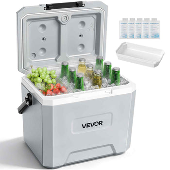 Hard Cooler, 24QT Portable Cooler, Leak-Resistant Coolbox Keeps Contents Cool for 48 Hours, Insulated Chests with Ice Retention and Heavy-Duty Handle, Ultra-Light for Camping, Concerts, Sports