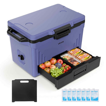 Hard Cooler, 50QT Portable Cooler, Leak-Resistant Coolbox Keeps Contents Cool for 48 Hours, Insulated Chests with Ice Retention and Heavy-Duty Handle, Ultra-Light for Camping, Concerts, Sports