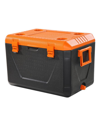 Portable Cooler, 63 QT Hard Cooler with Ice Retention, Heavy-Duty Handles and Cup Holder, Lightweight Rigid Material Insulated Portable Cooler, Suitable for Family Picnics and Long Trips