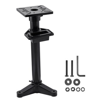 Bench Grinder Stand, Heavy-Duty Bench Grinder and Vise Floor Pedestal with 10.6" x 10.6" Mounting Plate, Pre-Cut Mounting Slots & Water Pot, Compatible with Most Bench Grinders