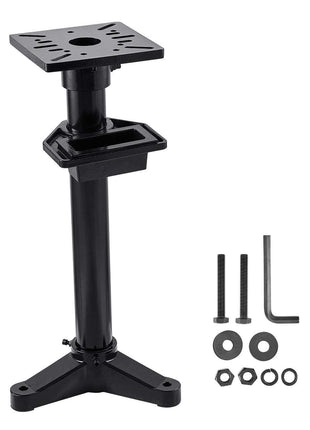 Bench Grinder Stand, Heavy-Duty Bench Grinder and Vise Floor Pedestal with 10.6" x 10.6" Mounting Plate, Pre-Cut Mounting Slots & Water Pot, Compatible with Most Bench Grinders