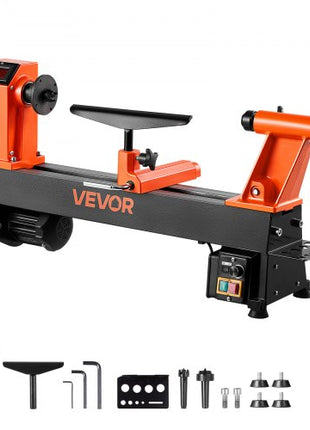 Woodworking Lathe, 1 HP, Benchtop Wood Lathe Machine with 0 to 3800 RPM Variable Speed, 12 x 18 in Workbench, Brushless DC Motor, Cast Iron Construction, for Beginner DIY Enthusiast Woodworking