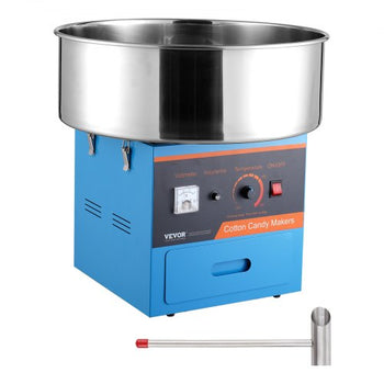 Electric Cotton Candy Machine, 1000W Candy Floss Maker, Commercial Cotton Candy Machine with Stainless Steel Bowl, Sugar Scoop, and Drawer, Perfect for Home Kids Birthday, Family Party, Blue