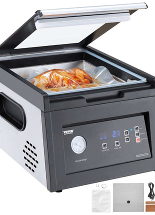 Chamber Vacuum Sealer, 380W Vacuum Pump Power, Sealing Bag Packing Machine for Wet Foods, Meat, Compact Design with 11.5 in Sealing Length, Ideal Commercial Sealer for Professional and Home Use