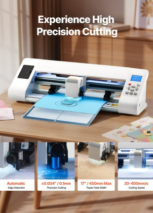 Cutting Machine, Automatic Edge Detection Vinyl Cutter Machine with Design Software and Materials, Compatible with Multiple File Formats, for Creating Customized DIY Crafts, Cards, Stickers