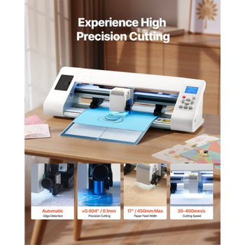 Cutting Machine, Automatic Edge Detection Vinyl Cutter Machine with Design Software and Materials, Compatible with Multiple File Formats, for Creating Customized DIY Crafts, Cards, Stickers
