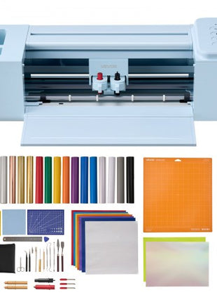 Vinyl Cutting Machine, 12 in, Button-Controlled Vinyl Cutter with Materials and Tool Kit, 20000+ Built-in Design Resources, Compatible with Mac, Windows, Android and iOS, for Customized Cards