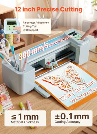 Vinyl Cutting Machine, 12 in, Touchscreen-Controlled Vinyl Cutter, 20000+ Built-in Design Resources, Compatible with Mac, Windows, Android and iOS, for Creating Customized Crafts Cards, Decor