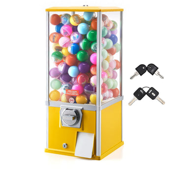 Gumball Machine, 25 inch Height Candy Vending Machine Dispenser, 25-Cent Vending Machines for Shopping Malls, Supermarkets, Amusement Parks, Arcades, Holds Up to 230 1.77 inch Spherical Candies