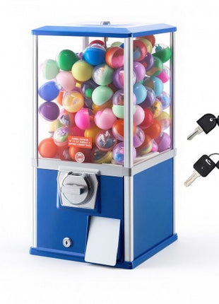 Gumball Machine, 21 inch Height Candy Vending Machine Dispenser, 25-Cent Vending Machines for Shopping Malls, Supermarkets, Amusement Parks, Arcades, Holds Up to 180 1.77 inch Spherical Candies