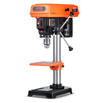 8 in Benchtop Drill Press, 2.5A Induction Motor, Tabletop Drilling Machine with 620 / 1140 / 1740 / 2340 / 3100 RPM Adjustable Speed, 0-45° Tilting Worktable, LED Work Light, for Wood Metal