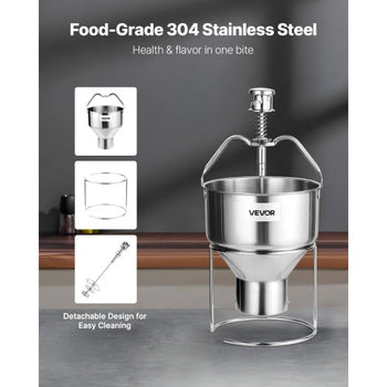 Donut Depositor, Large Capacity Manual Donuts Dropper, 304 Stainless Steel Commercial Batter Dispenser, 6 Thicknesses Adjustment Doughnut Hopper with Stand, For Restaurant Cafe Bakery Kitchen