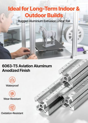 10PCS 2020 Aluminum Extrusion Profile, 48 Inch 1220 mm, T Slot European Standard Anodized Linear Rail, High-Strength Extruded Aluminum Rail, for 3D Printer Parts and CNC DIY Workbench, Silver