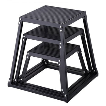 Plyometric Jump Boxes, 12/18/24 Inch Plyo Box, Platform and Jumping Agility Box, Anti-Slip Fitness Exercise Step Up Box Set for Home Gym Training, Conditioning Strength Training, Black
