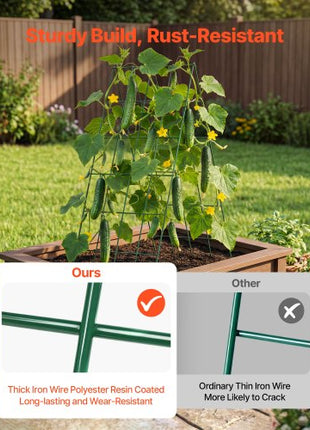 VEVOR Cucumber Trellis 4 Pack, A-Frame Garden Trellises for Raised Bed, Metal Rustproof Coating Plant Support for Vine, Climbing Plants, Peas, Beans, Zucchini, Tomato, Flower (38.98 x 15.75 in x 4PCS)
