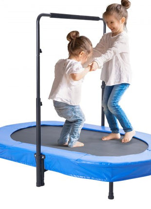 Kids Trampoline, 56x36 inch Indoor Outdoor Trampoline, Foldable Mini Trampoline with Handle, Rebounder Trampoline for Toddlers, Birthday Gift for 3+ Years Children, Boys Girls for Fun, Bule