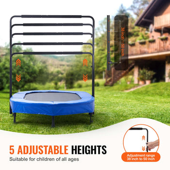 Kids Trampoline, 56x36 inch Indoor Outdoor Trampoline, Foldable Mini Trampoline with Handle, Rebounder Trampoline for Toddlers, Birthday Gift for 3+ Years Children, Boys Girls for Fun, Bule