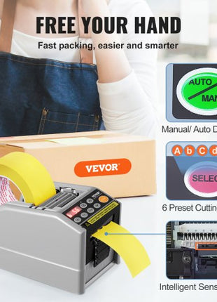 Automatic Tape Dispenser Adhesive Electric Tape Cutter Packaging Machine Tape Cutting Machine 6-60mm Tape Width