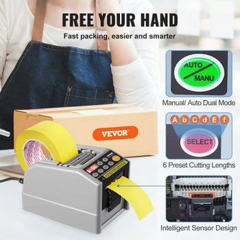Automatic Tape Dispenser Adhesive Electric Tape Cutter Packaging Machine Tape Cutting Machine 6-60mm Tape Width
