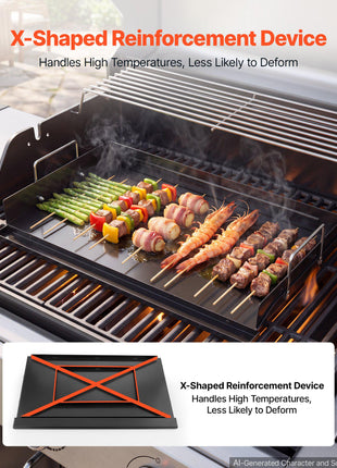 Carbon Steel Griddle 24x16 inch Flat Top Pre-Seasoned Plate Handle, for BBQ Eggs Burger, Even Heat Distribution, Non-Stick Portable Rectangular Family Cookware for Outdoor Gas Grill/Stove, Oven