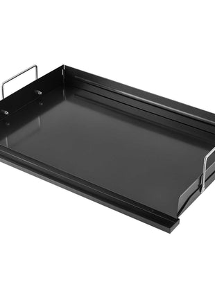 Carbon Steel Griddle 24x16 inch Flat Top Pre-Seasoned Plate Handle, for BBQ Eggs Burger, Even Heat Distribution, Non-Stick Portable Rectangular Family Cookware for Outdoor Gas Grill/Stove, Oven