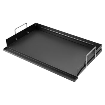 Carbon Steel Griddle 25x16 inch Flat Top Pre-Seasoned Plate Handle, for BBQ Eggs Burger, Even Heat Distribution, Non-Stick Portable Rectangular Family Cookware for Outdoor Gas Grill/Stove, Oven