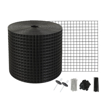 6 inch x 100ft Solar Panel Bird Guard, Critter Guard Roll Kit with 60pcs Aluminum Alloy Fasteners, Solar Panel Guard with Rust-proof PVC Coating, 1/2 inch Wire Roll Mesh