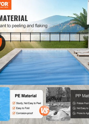 Solar Pool Cover, 32 x 16 ft Rectangle Solar Blanket for Pools, Inground Above Ground Swimming Pool Solar Cover, 12 mil Solar Covers Blue