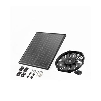 Gable Mount Fan, 12 Inch Solar Power Attic Exhaust Fan with Adjustable Thermostat & Outer Mesh, 1300 CFM House Ventilator Cools Up to 1850 Sq.Ft, Quiet Ventilation for Roof, Garage, Shop, Black