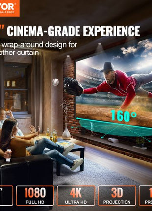 Big 110" Diagonal 16:9 HD Projector Screen Home Theater Outdoor Use