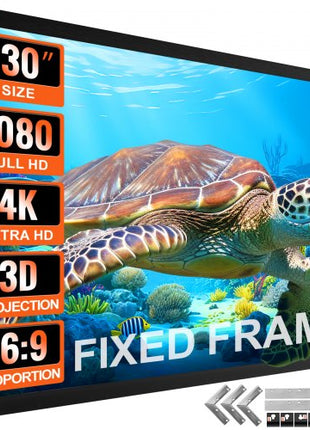 Big 130" Diagonal 16:9 HD Projector Screen Home Theater Outdoor Use